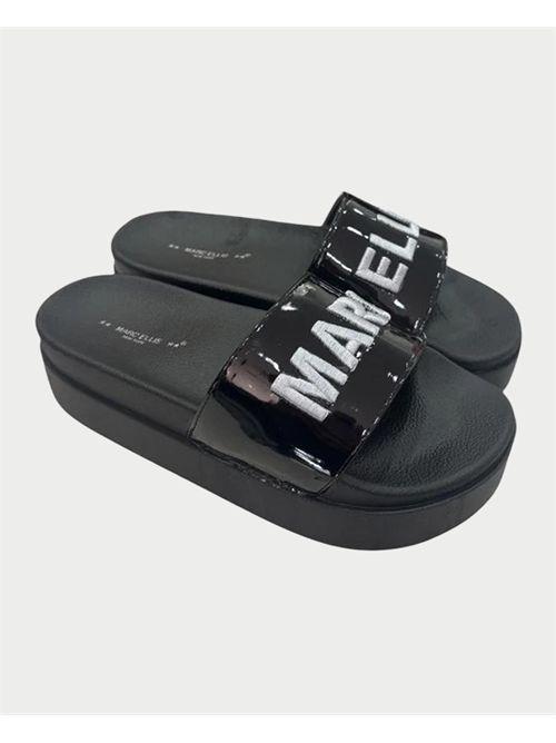 Sandali donna Marc Ellis con logo su fascia MARC ELLIS | 304LENABLACK/SILVER